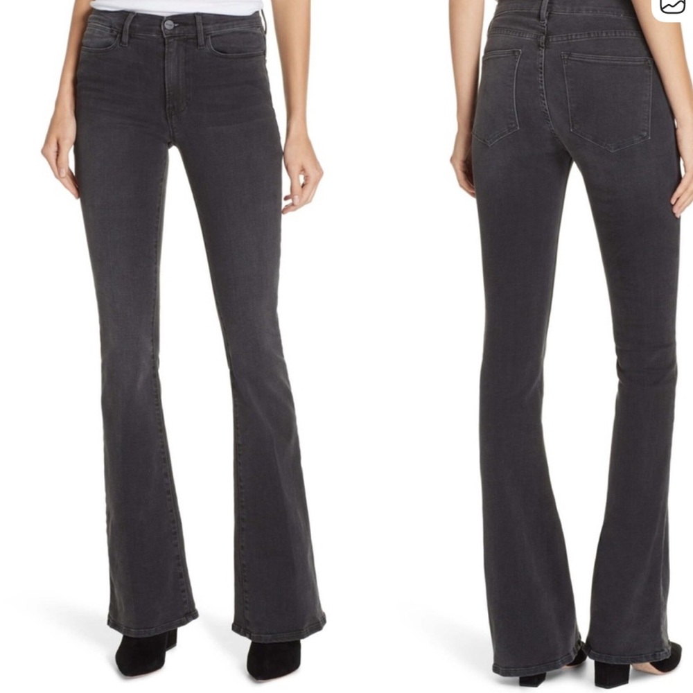 Frame Denim black Le High Flare Leg Jeans 27